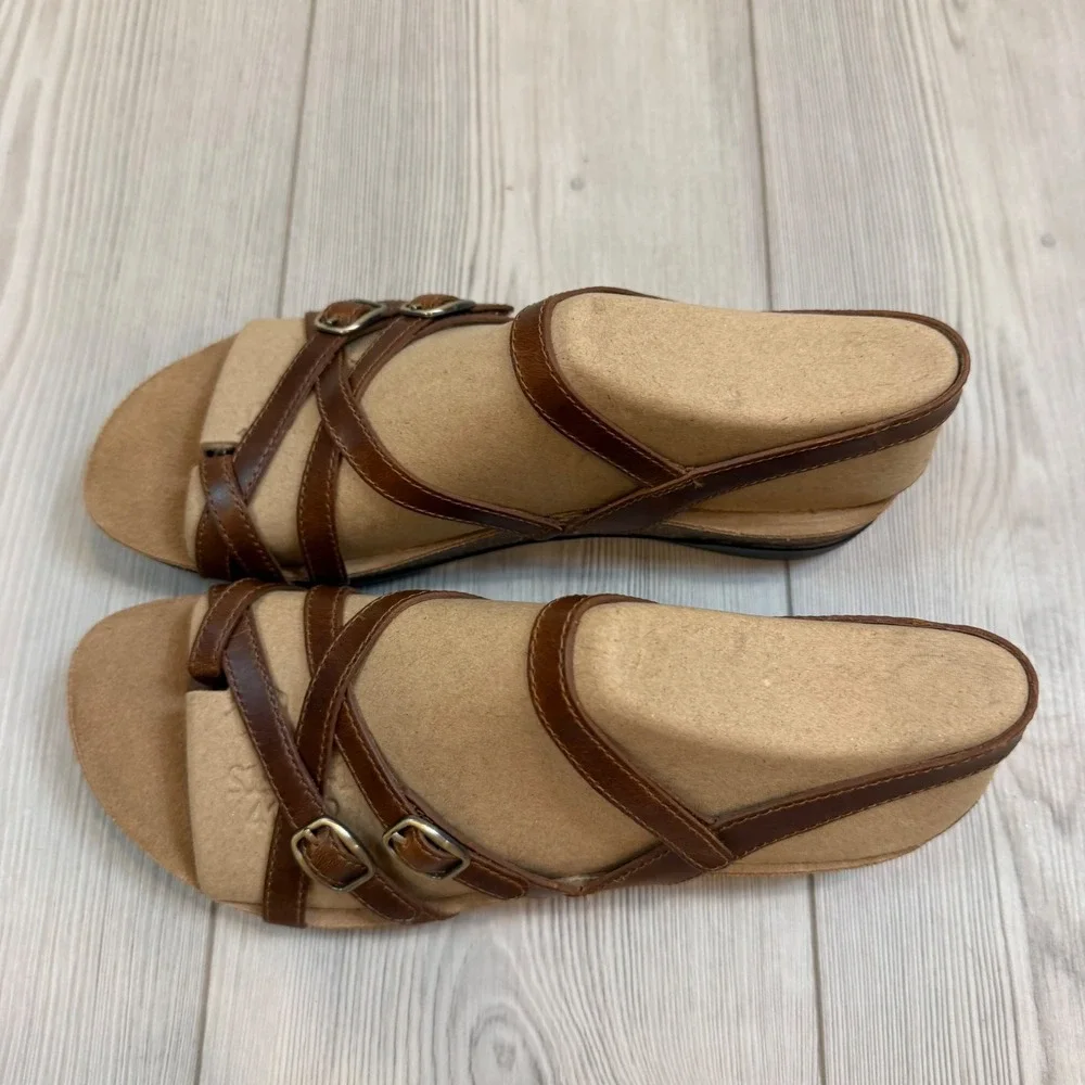 NEW Dansko Roslyn Waxy Burnished Tan Leather Strappy Sandals Size 41 11